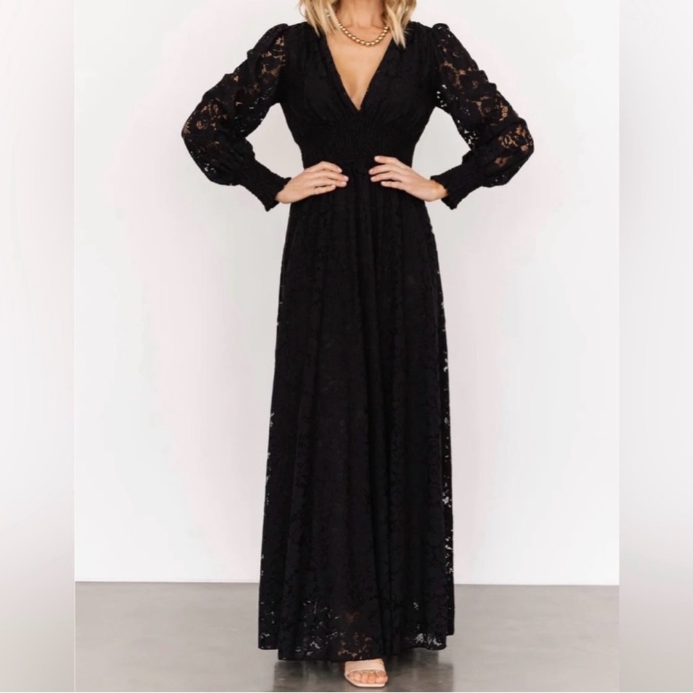 1XL Baltic Born Elegant Black Lace Maxi Dress